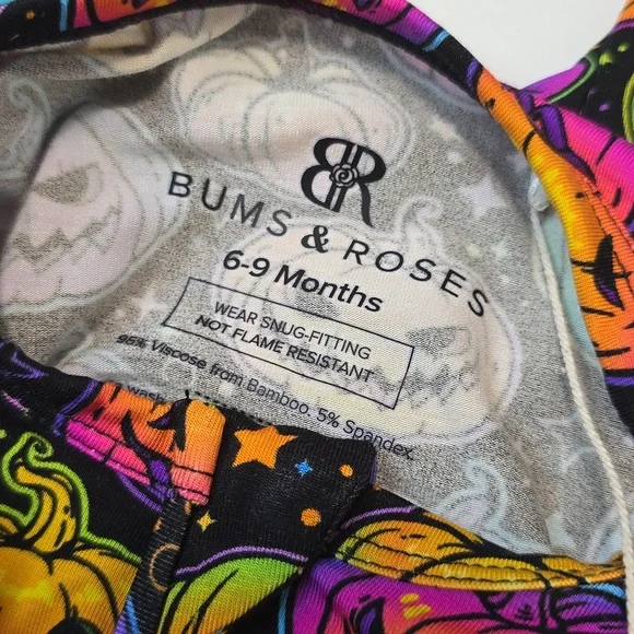 Bums & Roses Halloween Bamboo Zippered Bodysuit - Picture 4 of 4